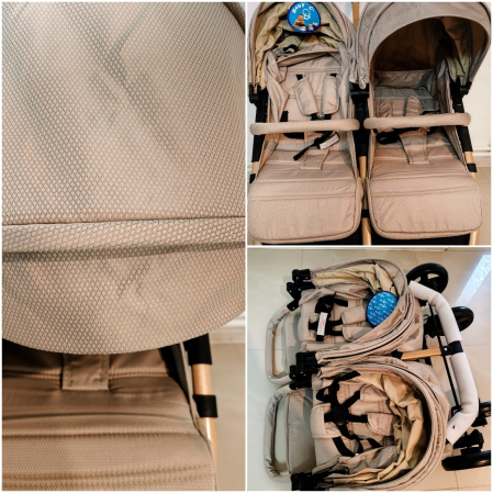 Carucior Gemeni 2 in 1 Baby Care PRO P798, Aluminiu, Maron Gold [2]