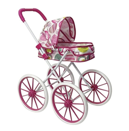 Carucior Landou pentru Papusi cu Roti Mari Roz [0]