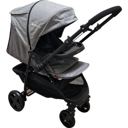 Carucioare sport - Carucior sport BABY CARE PRO SK 10 cu maner reversibil Gri