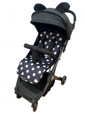 Carucioare sport - Carucior sport, cu husa de picioare, tip troller pentru avion, Mickey, negru