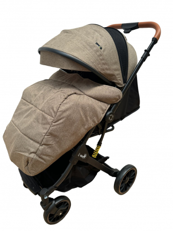 Carucior Sport cu Maner Reversibil si Husa de Picioare - Bej [9]