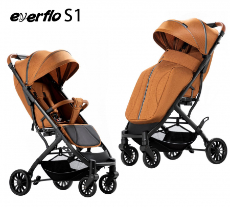 Carucioare sport - Carucior Sport Tip Troller cu Husa de Picioare Spatar Reglabil Maro