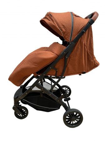 Carucior Sport Tip Troller cu Husa de Picioare Spatar Reglabil Maro [1]