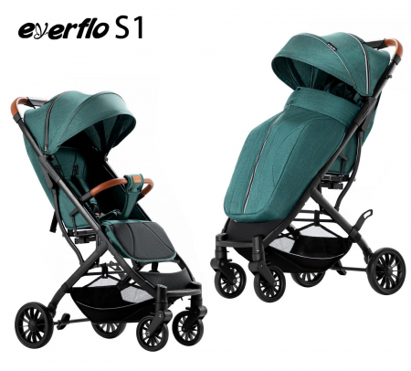 Carucioare sport - Carucior Sport Tip Troller cu Husa de Picioare Spatar Reglabil Verde