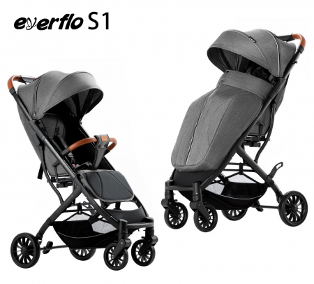 Carucioare sport - Carucior Sport Tip Troller cu Husa de Picioare Spatar Reglabil Gri