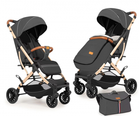 Carucioare sport - Carucior Sport Tip Troller cu Sac de Dormit si Geanta pentru Accesorii Bebelusi Gri