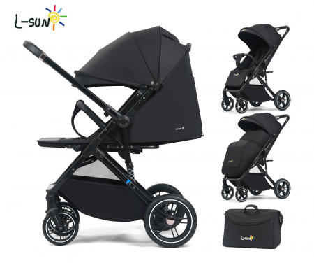 Carucioare sport - Carucior sport copii cu pozitie de somn, pliere tip troller Geanta Husa de picioare Negru