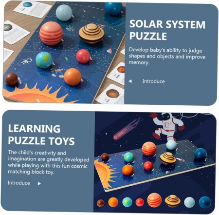Puzzle 3D din lemn Sistem Solar – Jucarie educativa pentru copii [3]