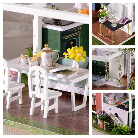 Casă de Păpuși în Miniatură cu Mobilier - Kit DIY din Lemn [2]