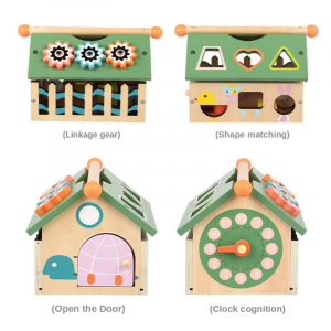 Joc educativ din lemn sortare forme geometrice Casuta inteligenta - Smart House [2]