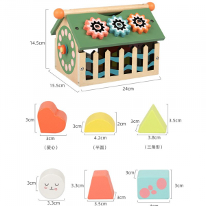 Joc educativ din lemn sortare forme geometrice Casuta inteligenta - Smart House [4]