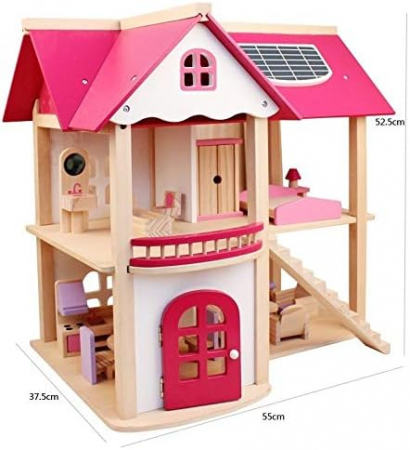 Casuta din Lemn Papusi cu Accesorii Pink House [1]
