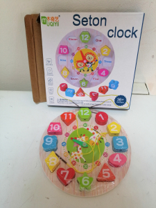 Ceas din lemn 2 in 1 pentru copii -  Ceas lemn cu forme geometrice [10]