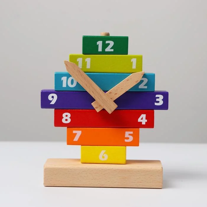 Table educative (3 ani +) - Ceas Puzzle din Lemn Montessori Multicolor