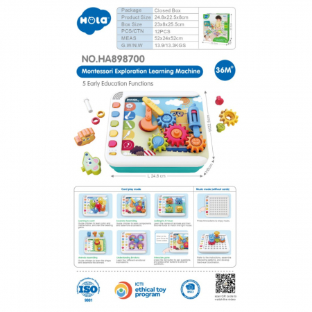 Centrul de activități Tabla Montessori Busy Board Hola [2]
