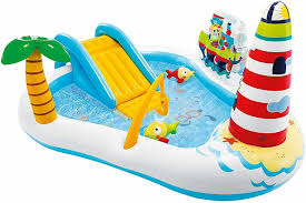 Articole si jucarii exterior - Centru de Joaca Piscina Gonflabila Intex cu Tobogan Fishing Fun Play