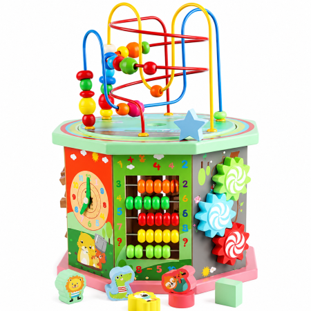 Jucarii din Lemn & Montessori - Centru activitati multifunctional Mare 10 in 1