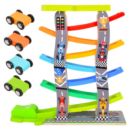 REDUCERI - Circuit de Lemn cu Masinute 7 Piste