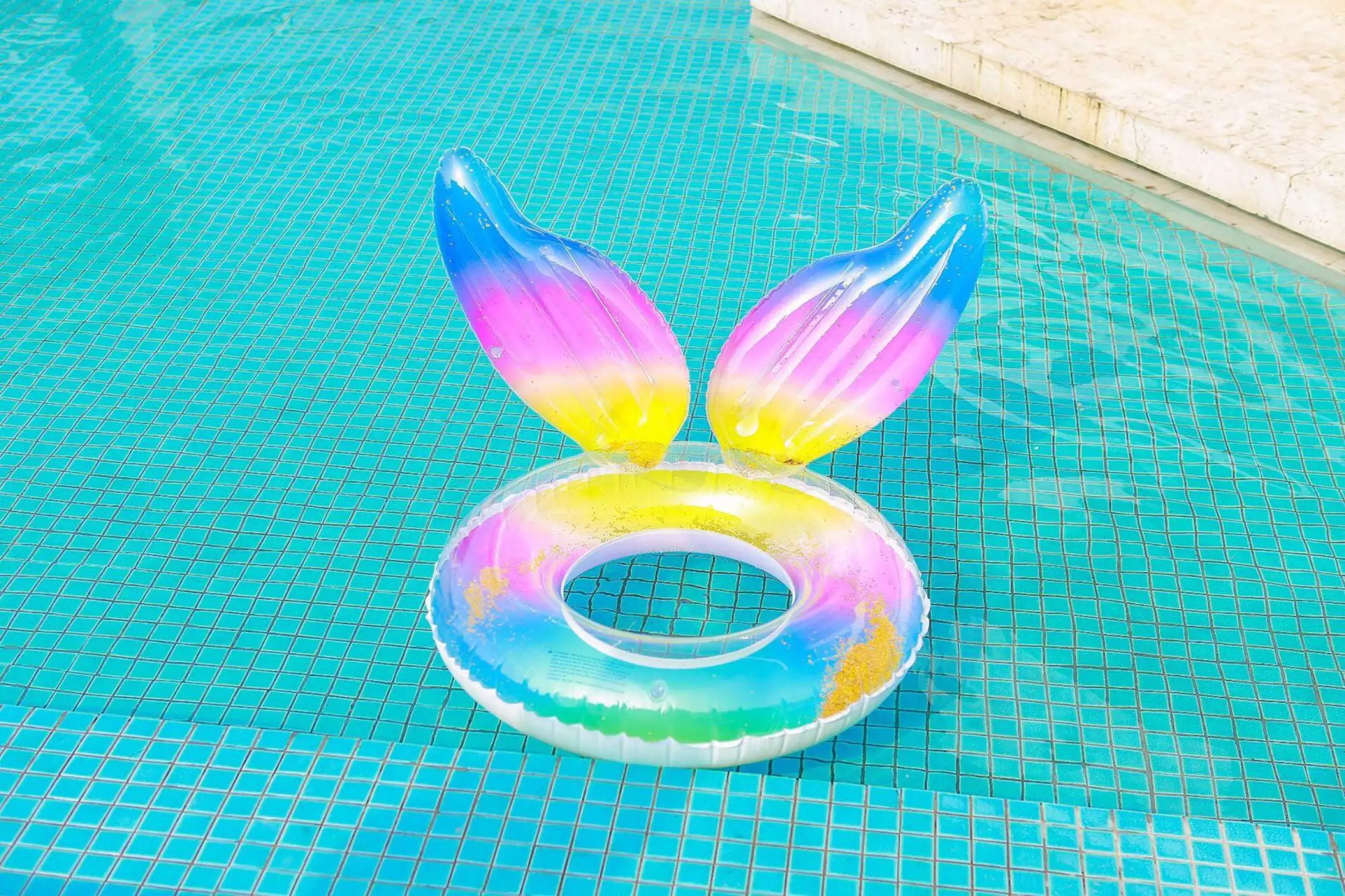 Articole si jucarii exterior - Colac de inot gonflabil cu coada de Sirena multicolor