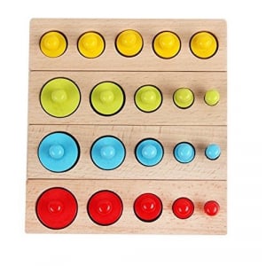 Joc Lemn Montessori Cilindri din Lemn - Set 4 Cilindri Colorati [1]