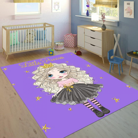Covorase  copii ( 3 luni +) - Covor Camera Copiilor Mov Little Princess