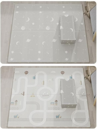 Camera copilului - Covoras bebe pliabil XPE 180x200cm gros 1cm antiderapant impermeabil Luna