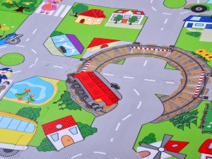 Covorase  copii ( 3 luni +) - Covoras de Joaca Puzzle Mare din spuma EVA - Orasel / Cifre