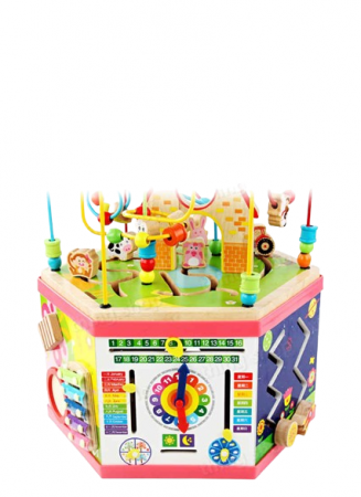 Centru Activitati Montessori 7 in 1 din Lemn, Hexagon - Cub Educational [5]