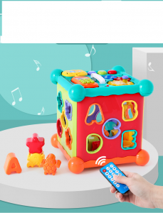 Jocuri educative (3 ani +) - Centru interactiv pentru bebeluși, Musical Box, cu telecomandă și 108 melodii,