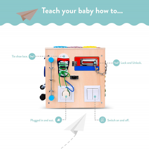 Cub Lemn Educativ Senzorial Montessori Busy Box 25 de activitati [7]
