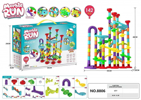 Masinute si Trenulete (3 ani+) - Cuburi de constructie Circuit cu Bile Marble Run