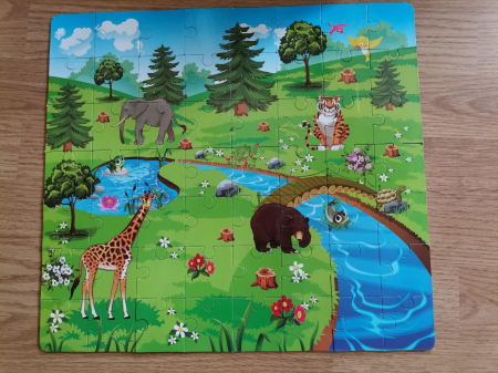 Cuburi din lemn de construit 200 piese cu Litere si animale [3]