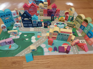 Cuburi din Lemn Orasul cu Covor Puzzle [6]