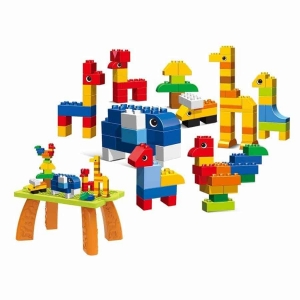 Jocuri creative (3 ani +) - Masuta constructie tip duplo 100 piese mari