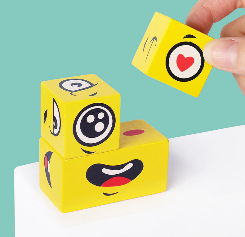 Cuburi puzzle din lemn Expresiile Fetei [5]