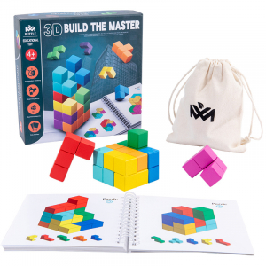 Jocuri creative (3 ani +) - Cuburi lemn de construit 3D Puzzle