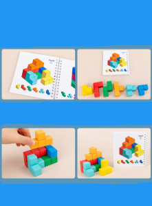 Cuburi lemn de construit 3D Puzzle [4]