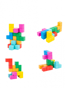 Cuburi lemn de construit 3D Puzzle [5]