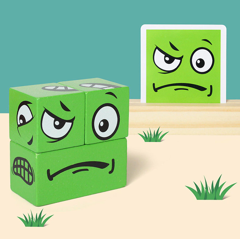 Cuburi puzzle din lemn Expresiile Fetei [6]