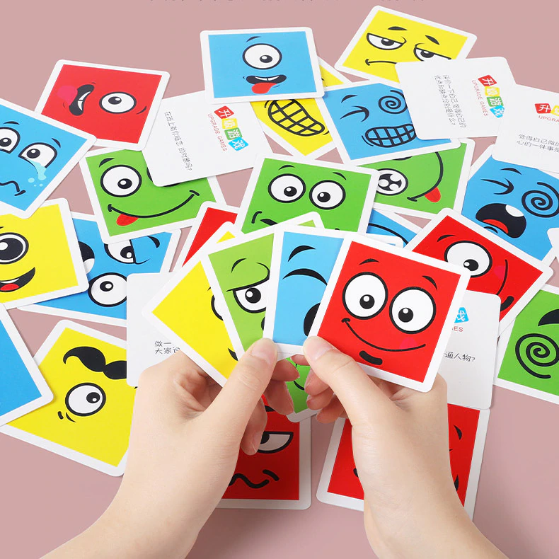 Cuburi puzzle din lemn Expresiile Fetei [2]