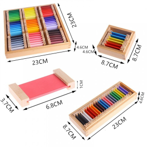Cutia Cromatica de culori Montessori Lemn - Tablete Multicolore [8]