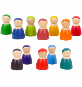 Papusi -Casute- Masute infrumusetare ( 3 ani +) - Papusi din Lemn Peg Doll Montessori