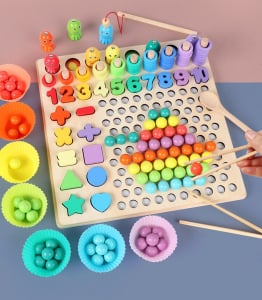 Table educative (3 ani +) - Joc din lemn Logaritm 6 in 1