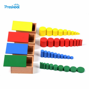 Jocuri educative (3 ani +) - Joc Lemn Montessori Cilindrii Knobless