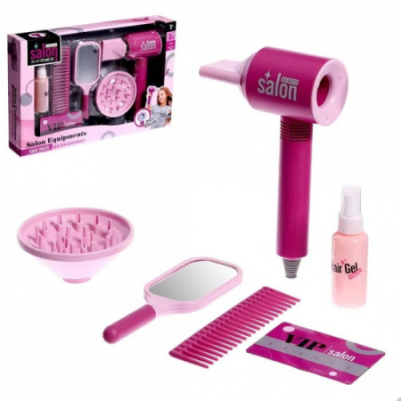 Jocuri - Set Hairstilist cu Uscator de par functional VIP SALON pentru copii