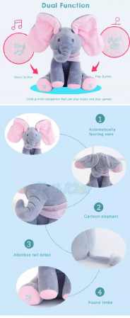 Elefantul Vorbitor Jucarie interactiva Elefantul Cucu bau Peek-a-boo [2]