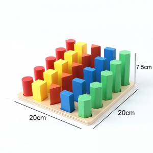 Joc lemn montessori forme geometrice - Joc Montessori Scara din lemn învățare lungime formă geometrică [2]