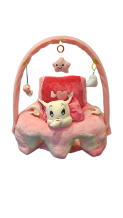 Fotoliu Bebe Sit Up din Plus cu Arcada de Jucarii Elefant Roz [1]