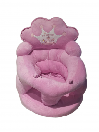 Fotolii din plus - Fotoliu bebe Sit-Up din plus Printesa Roz 46x45x25 cm
