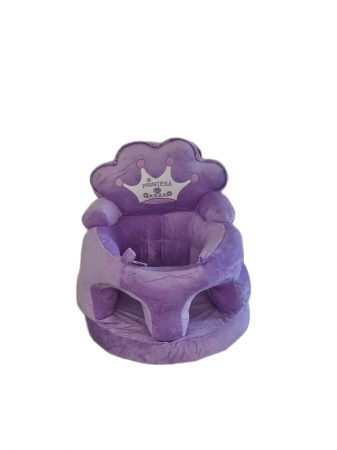 Fotoliu bebe Sit-Up din plus Printesa Mov 46x45x25 cm [1]